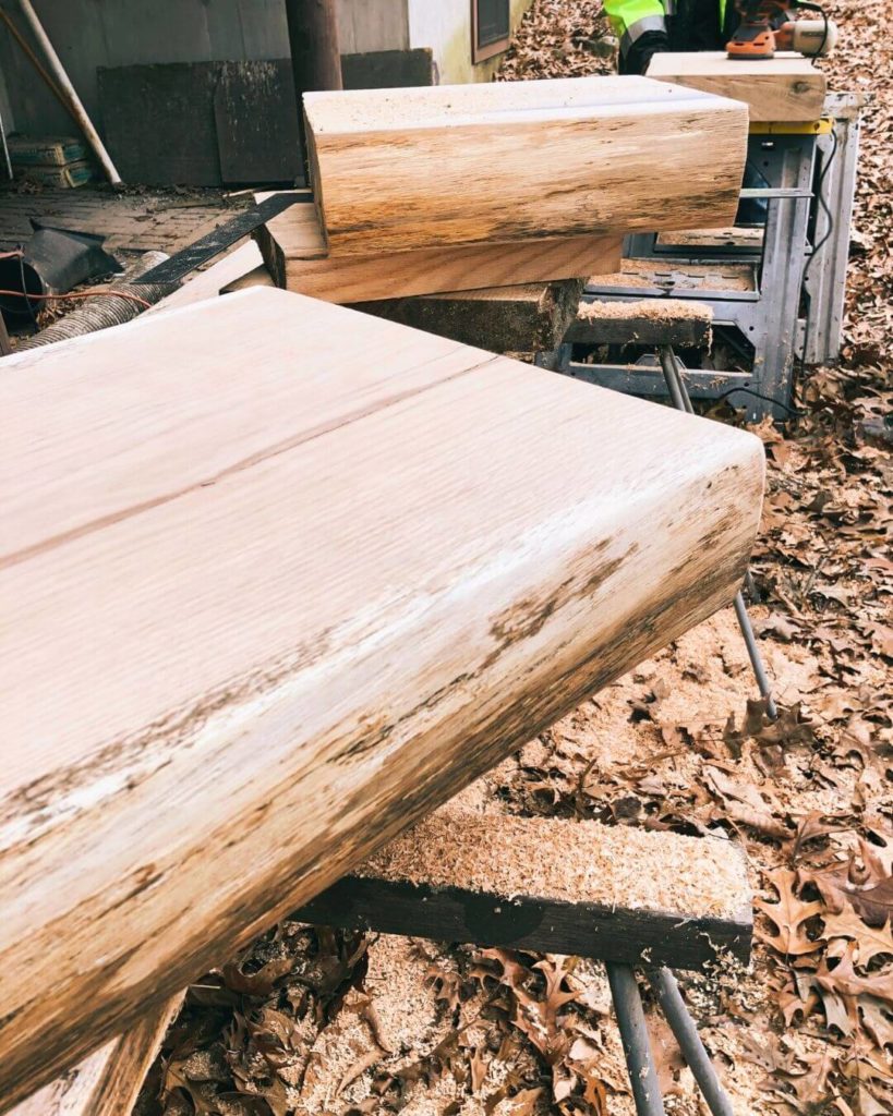 Live edge bar and table pieces for new taproom in near Wrigleyville