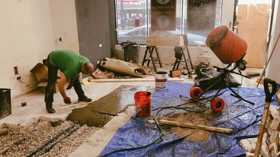 Interior of new Lakeview bar and taproom during renvoation process