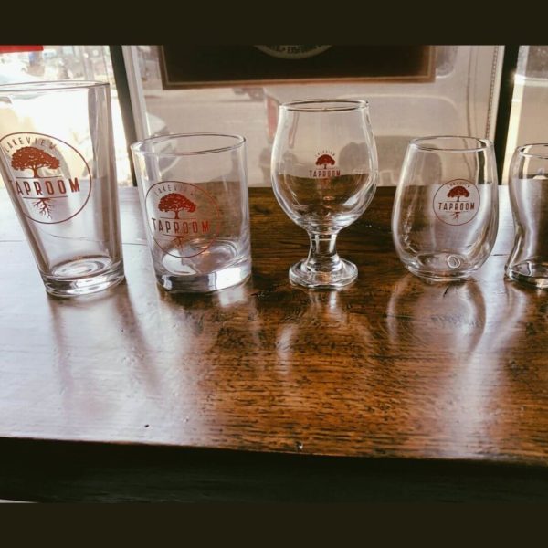Lakeview Taproom glassware
